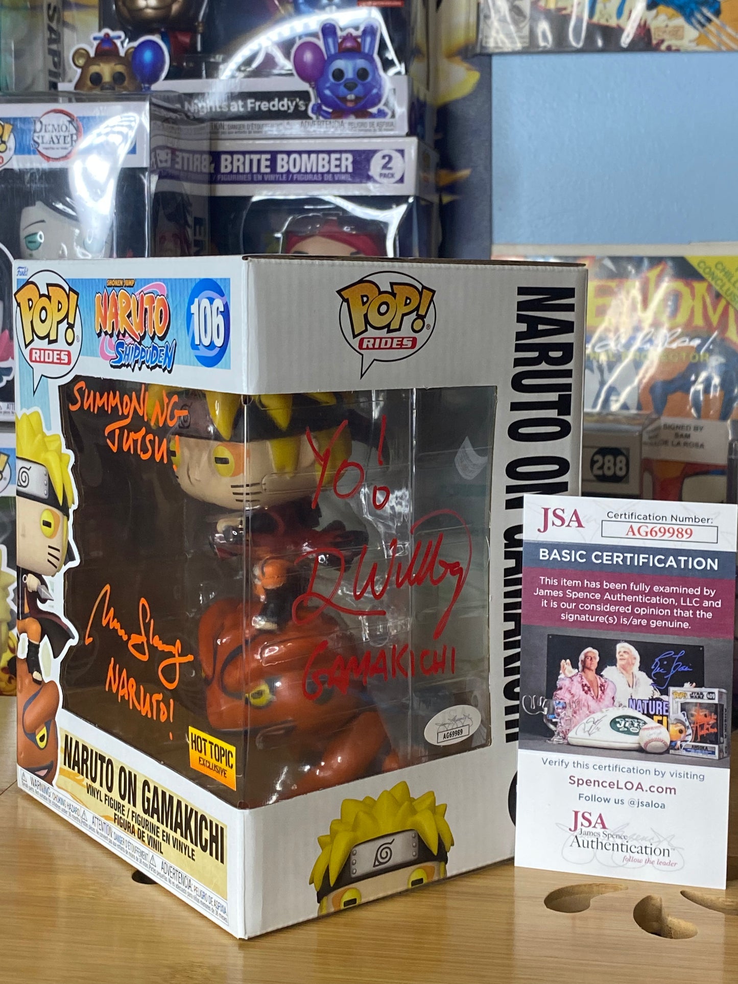 Dual Signed Naruto & Gamakichi Funko Pop w/ JSA COA