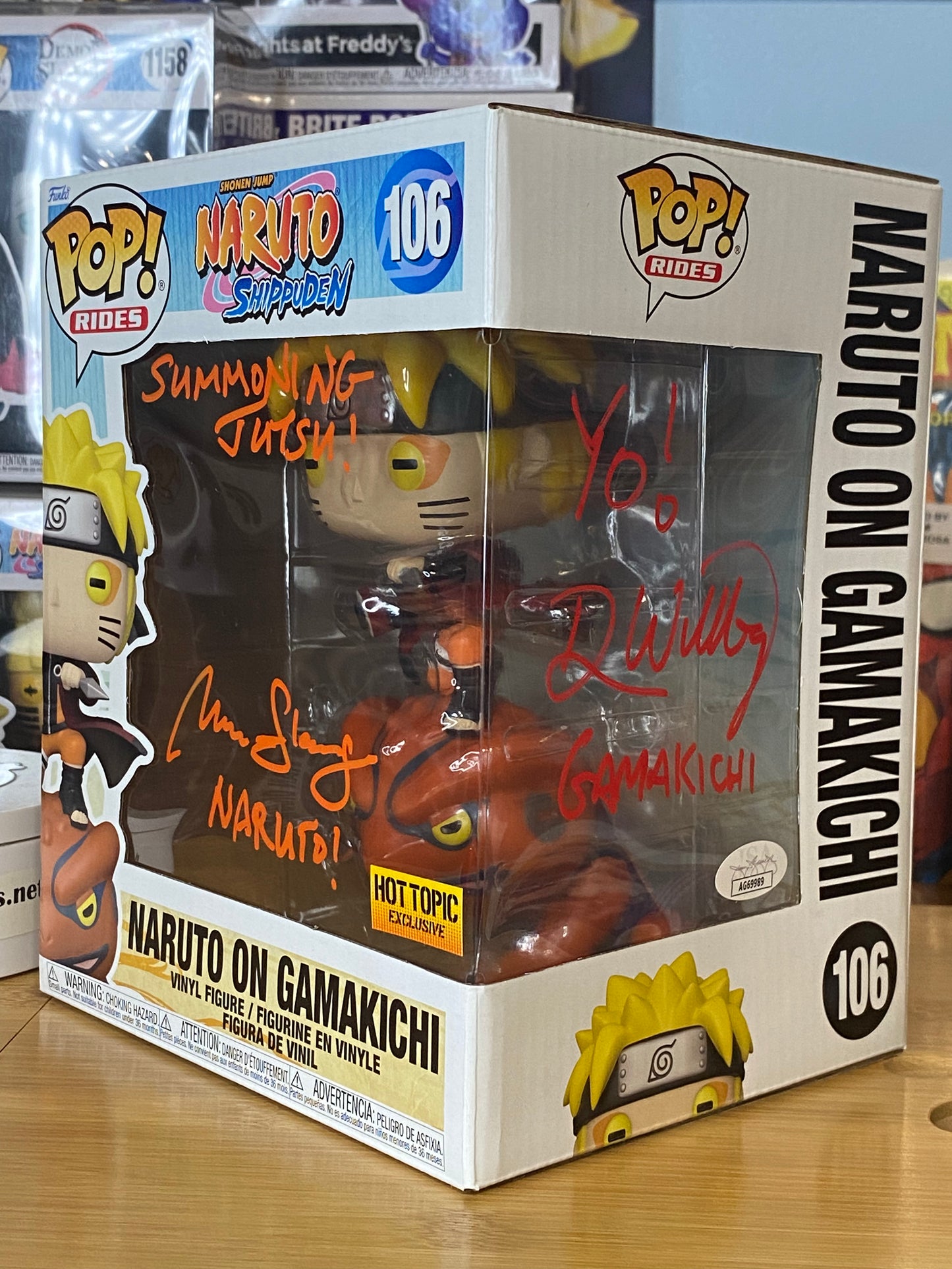 Dual Signed Naruto & Gamakichi Funko Pop w/ JSA COA