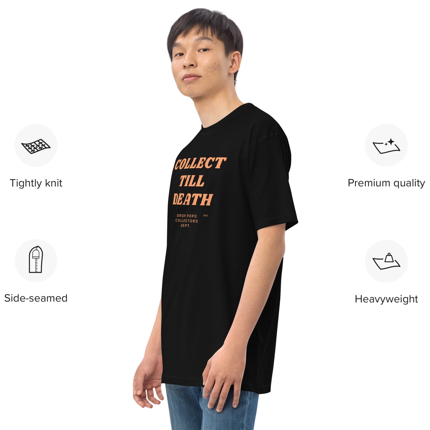 Collect Till Death Premium Heavyweight Tee By Drop Pops