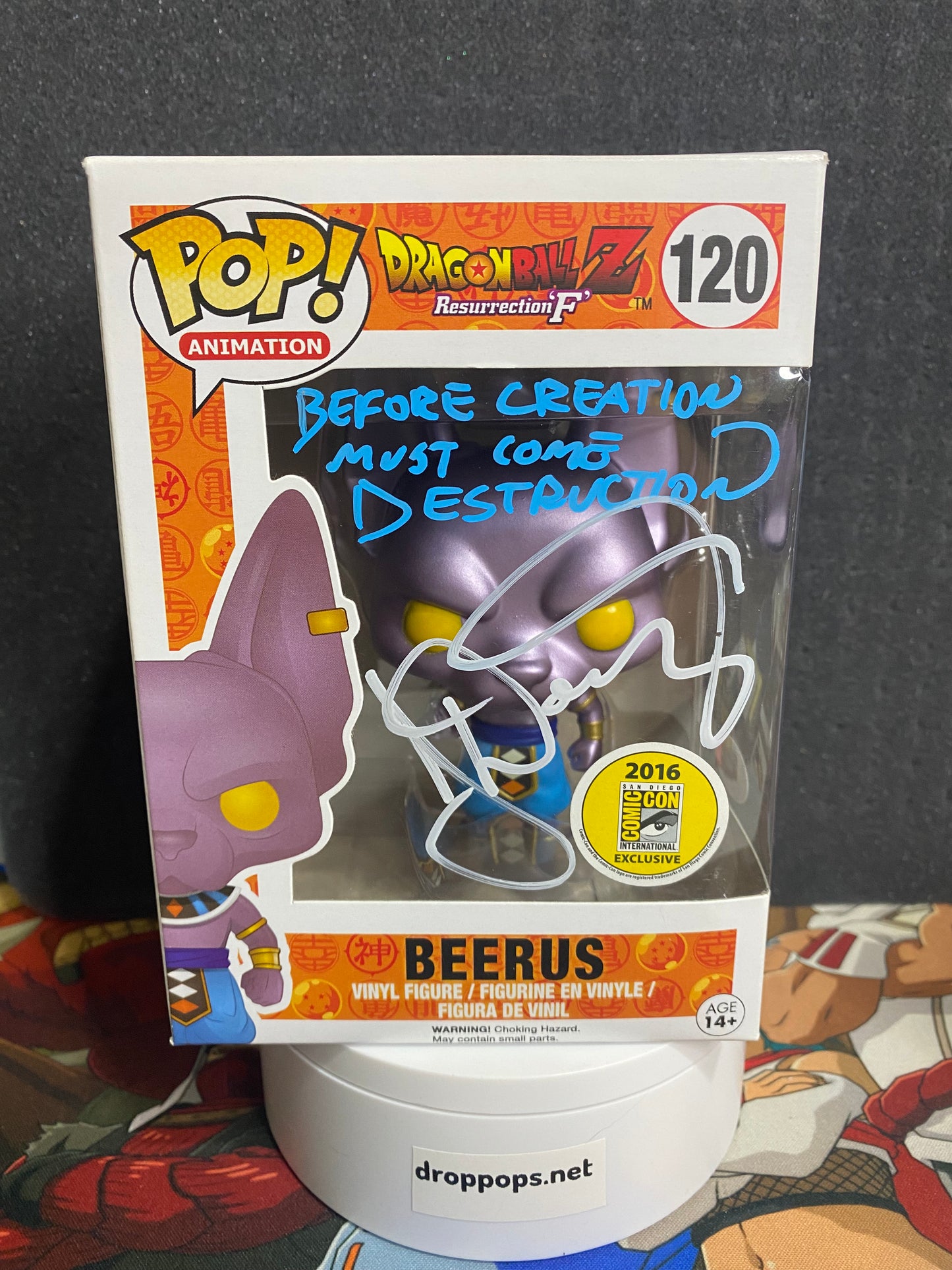 Beerus 120 Funko Pop Signed