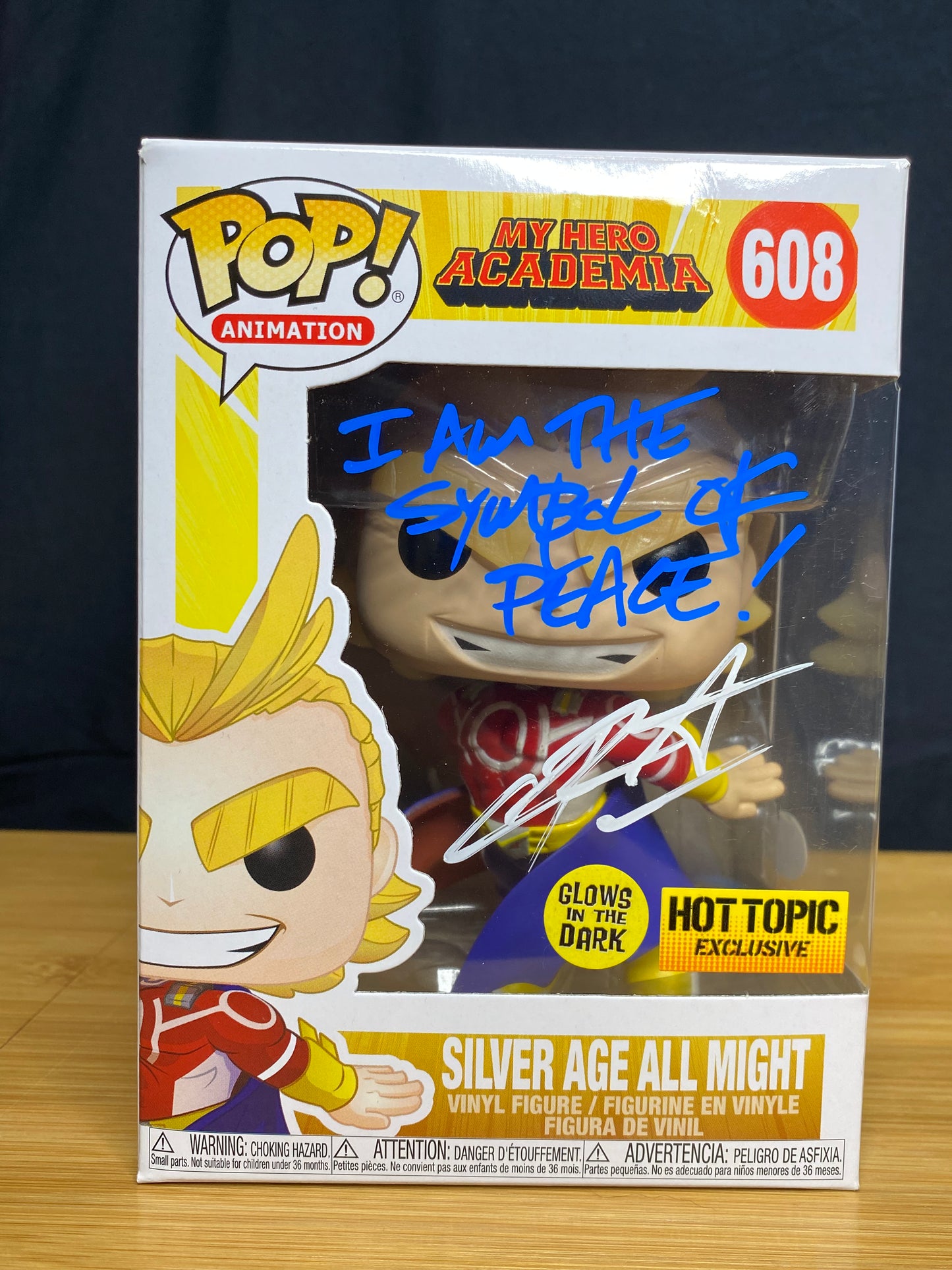 Silver Age All Might 608 Signed & Quoted Funko Pop