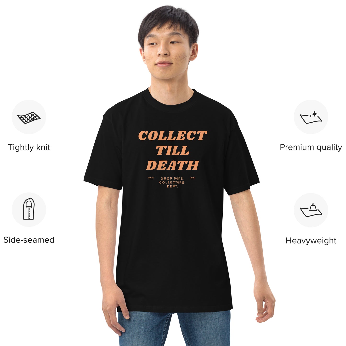 Collect Till Death Premium Heavyweight Tee By Drop Pops